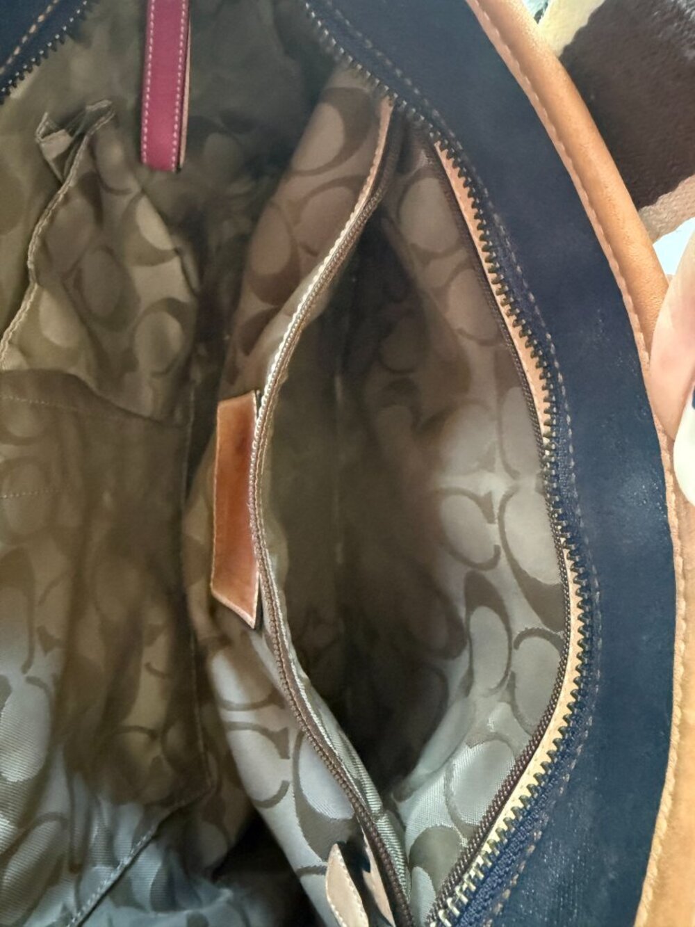 Coach Y2K Hamptons Weekend Denim Shoulder Tote B04M-4498 Pink Leather Trim - Picture 10 of 12
